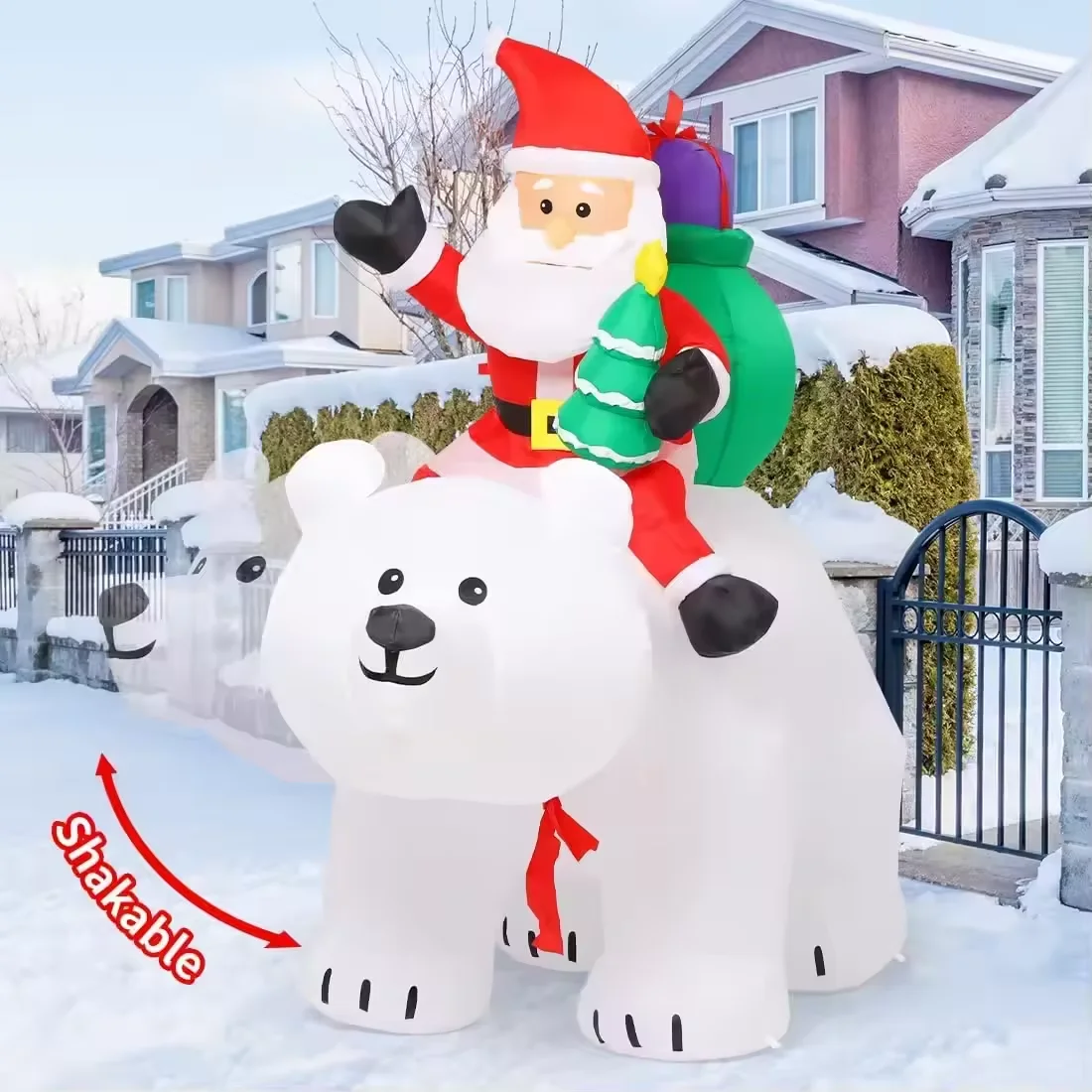 6 FT Christmas Inflatable Toys with Shaking Function Outdoor Decorations Balloon Style Outdoor Decorations