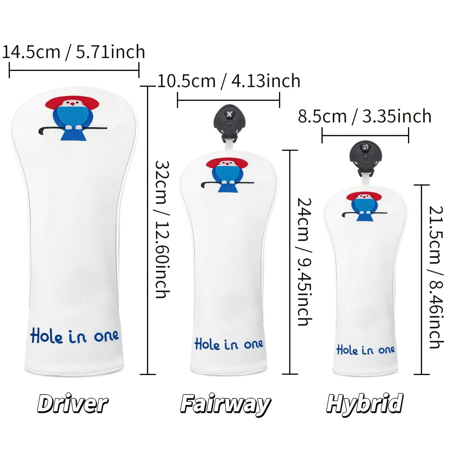 Fun Little Grid Design Style Golf Club Covers for 1pc/4pcs Driver, Funny - Suitable for Male And Female Outdoor Enthusiasts, image 6
