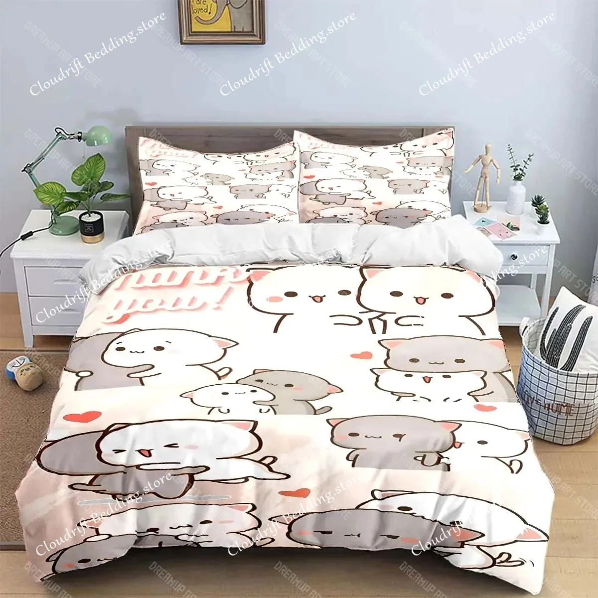 

Girl Boys Gift Exquisite Cartoon B-bubu Wallpaper Anime Digital Printing Bedding Set Duvet Cover Comforter Bed Youth Kids