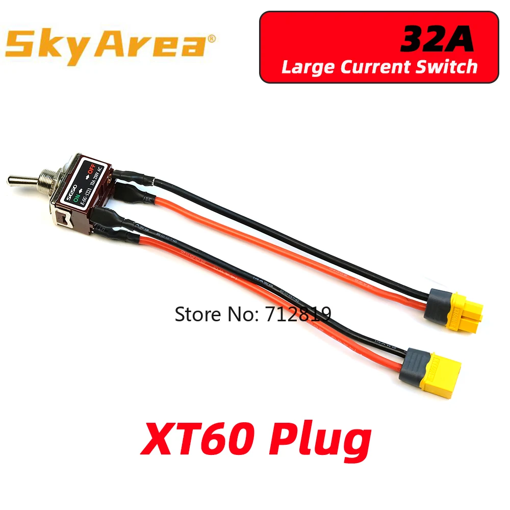 SkyArea 32A High Load Schalter mit AMASS XT60 T-Plug Power ON-OFF Toggle für E-Bike RC Flugzeug Boot ESC Motor Adapter