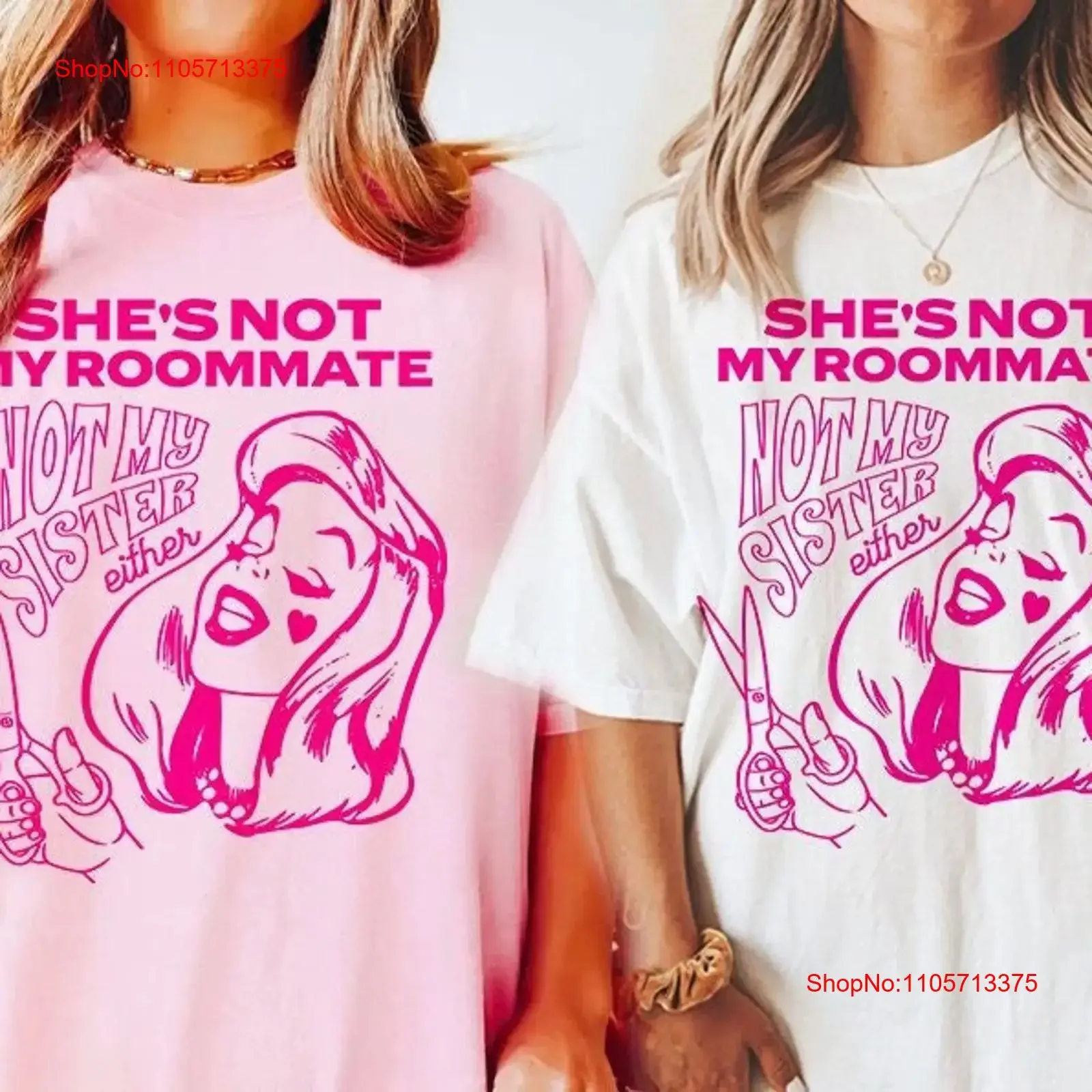She's not my roommate sister either shirt lesbian couple valentines lgbt anniversary queer sapphic vintage Washed Soft