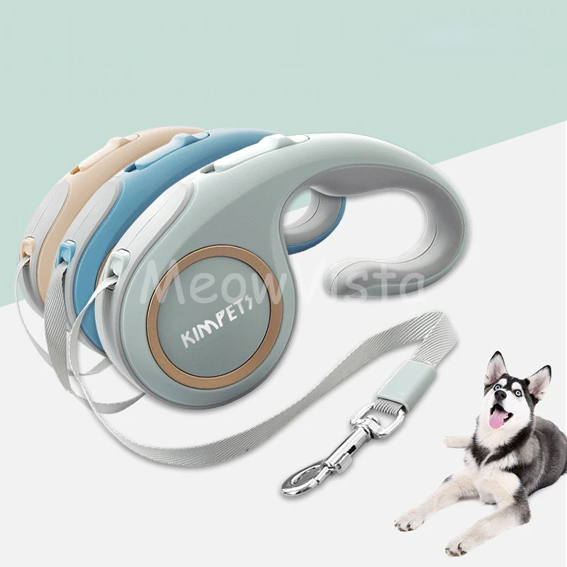 3m/5m Retractable Dog Leash Automatic One-Click Lock Outdoor Pet Walking Lead Durable Nylon Traction Rope for Small Medium Dogs