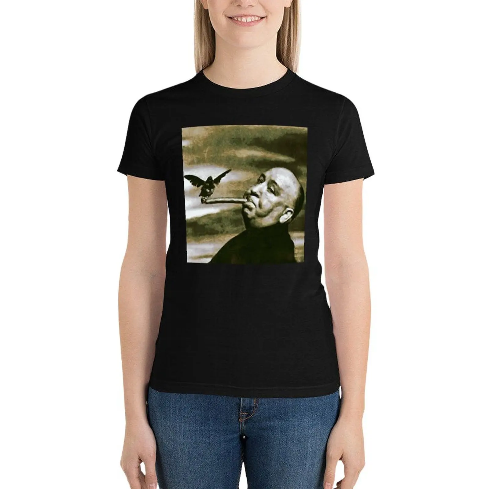 

Sir Alfred Hitchcock T-Shirt female tops fashion woman blouse 2024