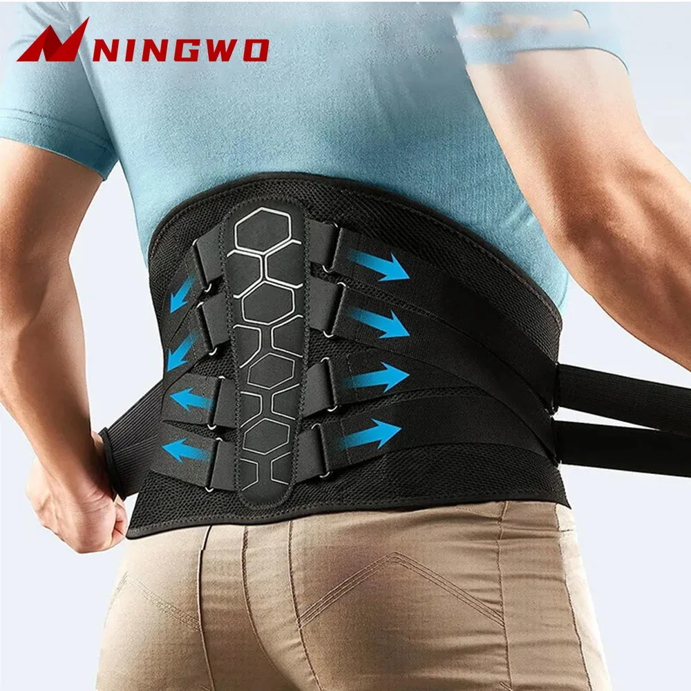 

Breathable Waist Support Back Brace Lower Back Pain Lumbar Support for Men Women Relief Sciatica, Herniated Disc, Heavy Lifting