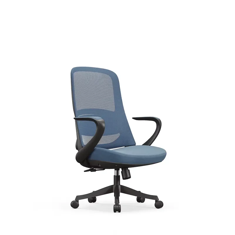 Modern Ergonomic Mesh Office Chair Adjustable Lumbar Support High Elastic Sponge Seat with Rollers for Workshop Home Desk Use