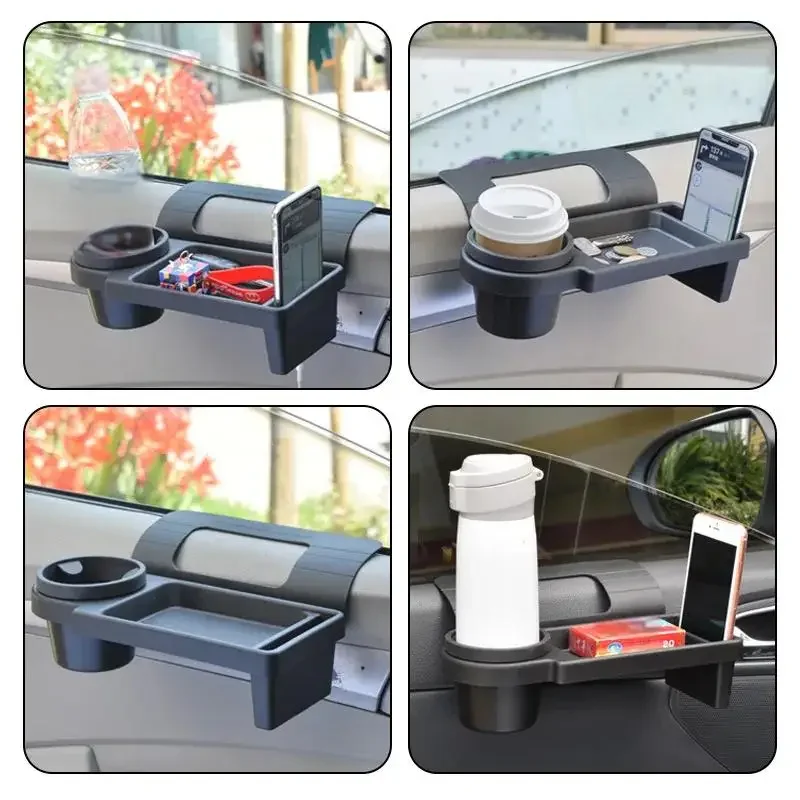 

1 шт. Многофункциональная подставка для чашки, держатель для напитков, подвесная стойка для хранения с боковой дверью и окошком для телефона, для транспортного средства