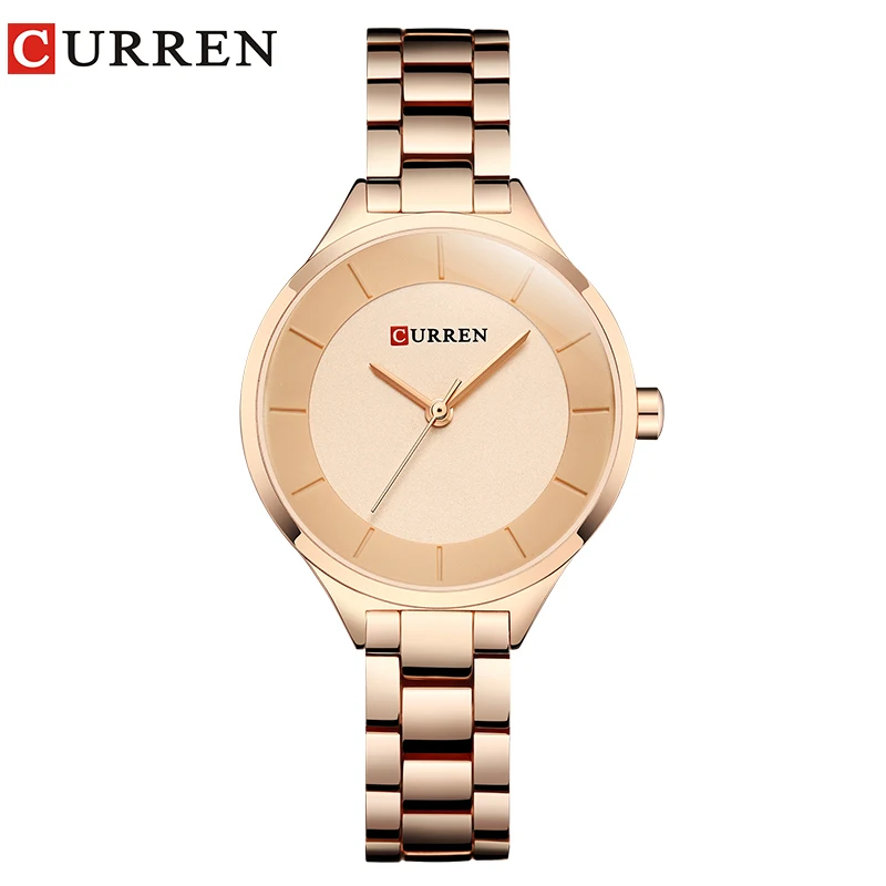 Relógio de pulso feminino ouro rosa, aço inoxidável, relógio feminino, Top Luxury Fashion, relógio de hora feminina