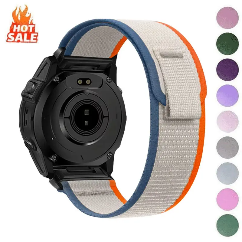 22mm 26mm Schnellverschluss-Nylon-Schlaufenarmbänder kompatibel mit Garmin Fenix 7X 7 Pro 6X 6 5X 5Plus Tactix 8 Forerunner 965 955 Enduro 2 Uhrenarmbändern