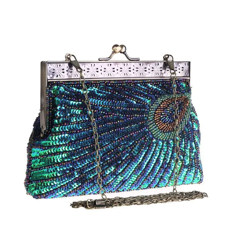 

Bestselling Beaded Shoulder Bag - Handmade Retro Banquet Clutch For Dressy Occasions Crystal-Embellished Party Clutch High-Grade