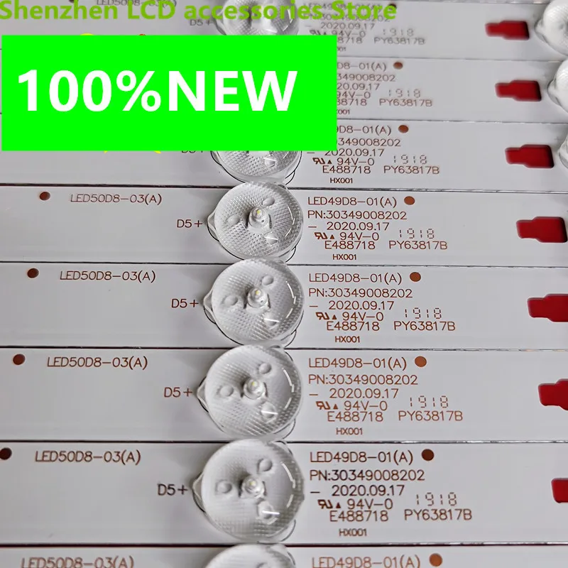 FOR Haier LS49A51 light strip LE49D8-01 (A) 30349008202 LCD screen LC490EGY-SHM3 51CM 8LED 100%NEW LED backlight strip