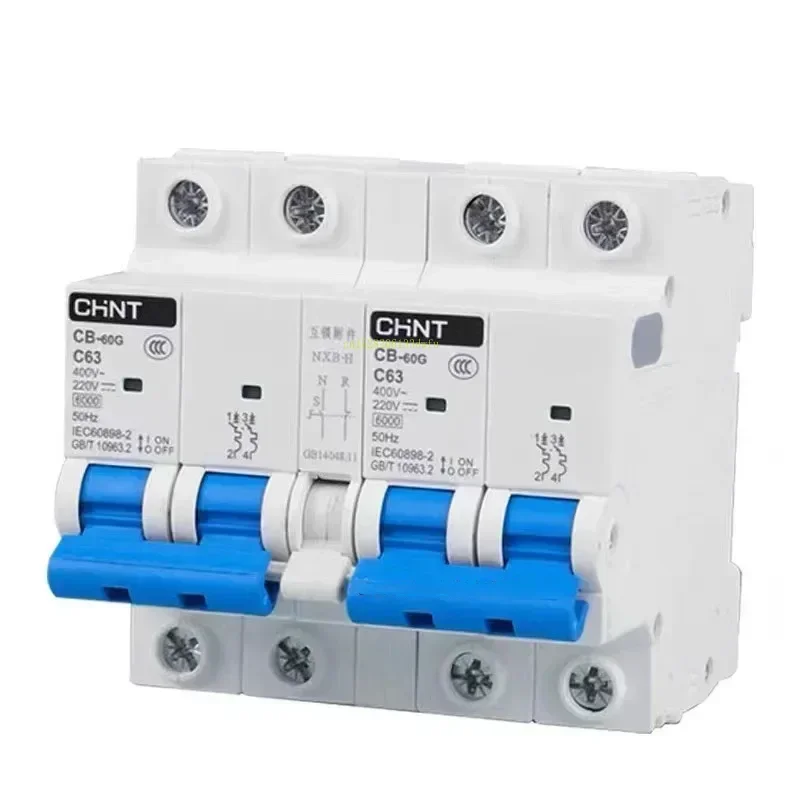 

CHINT CB-60G DC Электромобиль Солнечная энергия Двойная мощность Ручной резервный выключатель Автоматический выключатель AC MCB 50A 63A Оригинальный продукт