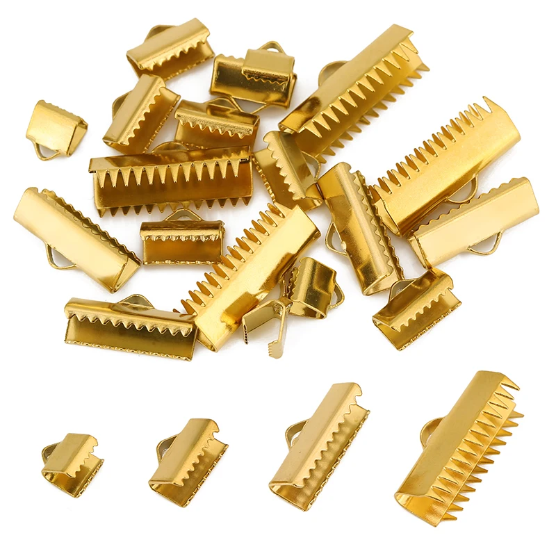 20 50 pcs PVD Never Fade Stainless Steel End Clasps Fastener Caps Connectors Clasps For Flat Leather Cord Diy Jewelry Making