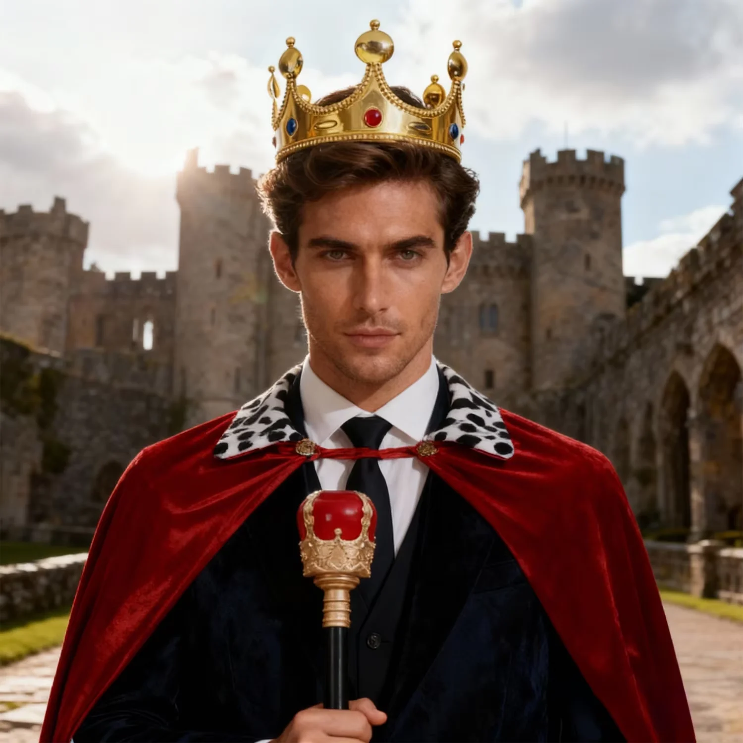 

Костюм персонажа PESENAR, накидка Red King's Crown, скипетр, комплект из трех предметов, костюм для вечеринки, выпускной вечер, праздничный наряд