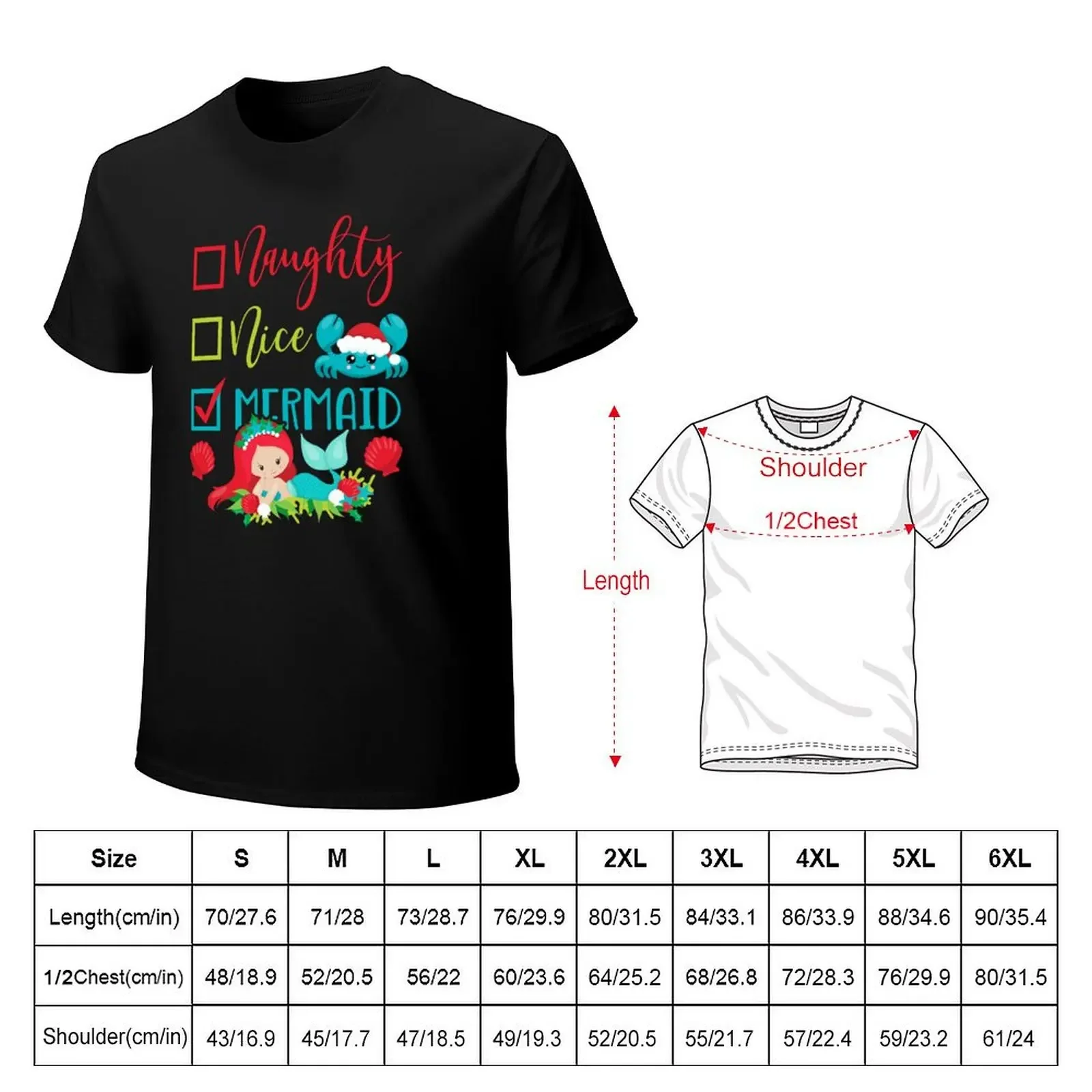 Christmas In July Naughty Nice Mermaid Summer Beach T-Shirt sublime oversizeds mens t shirts casual stylish