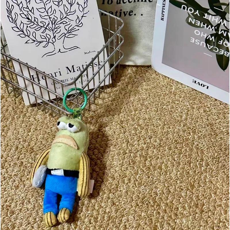 Fondo de Bikini de dibujos animados clásico, bolsa de juguete de peluche, colgante, pez bonito y feo, mochila creativa, llavero decorativo, regalo de cumpleaños