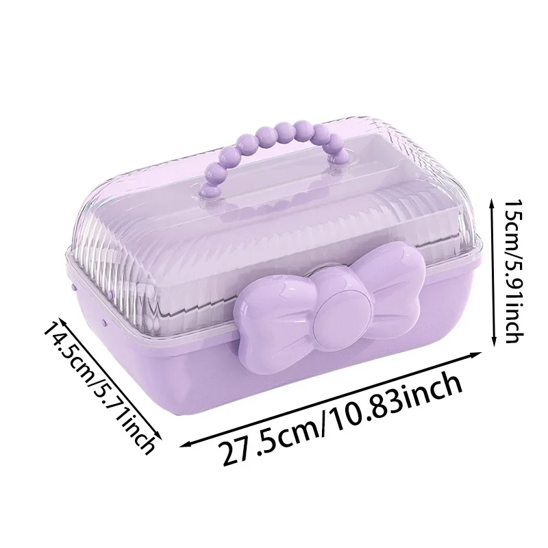 Cute Bowknot Multi-Layer Hairpin Storage Box Girls Jewellery Box Children'S Hair Accessories Storage Box Toy Storage Box