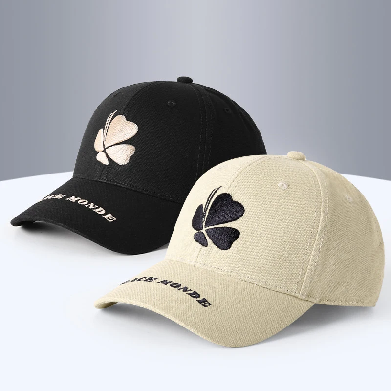 Clover Baseball Hat for Women Spring and Autumn 2024 New Versatile Face Showcasing Small Sun Protection and Sunshade Hat Big Emb