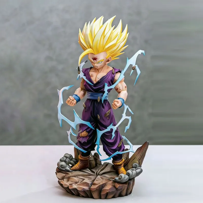 

Коллекционная фигурка Dragon Ball Super Saiyan Two Gohan с двумя сменными головами, из ПВХ, для декора рабочего стола, для фанатов аниме