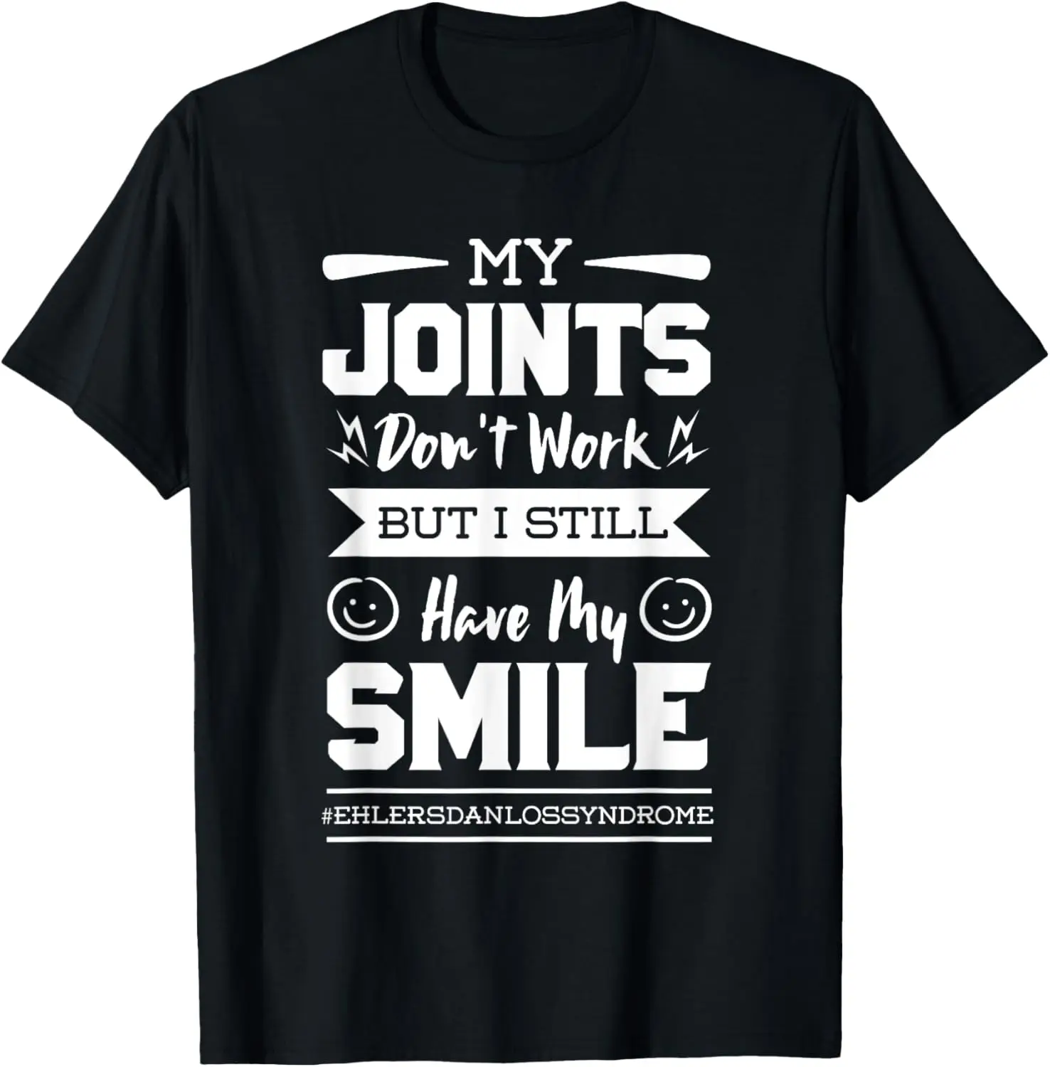 Still Have My Smile Ehlers Danlos Black White Zebra Stripe T-Shirt