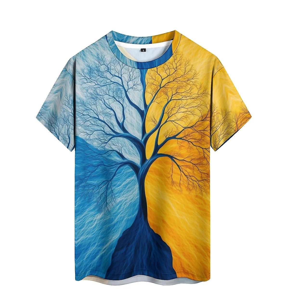 European and American Gothic Style Men's 3D Printed Short Sleeved T-shirt with Innovative Design Suitable for Home Outings, Part