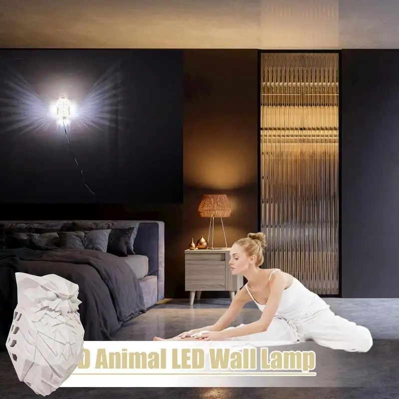Bird Wall Lamp Halloween Owl Eagle Shape Projector Modern Creative Atmosphere 3D Print Animal Lighting Wall Light Christmas gift