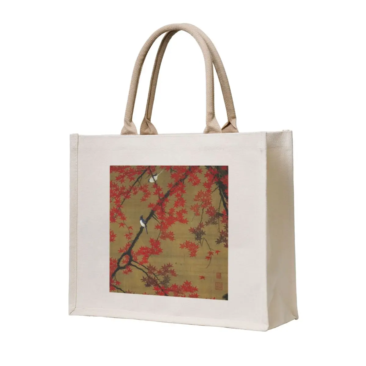 

Favourite Artist - Jakuchu Ito - Maple Tree & Small Birds Tote Bag tote bag woman cute tote bag Women's bags