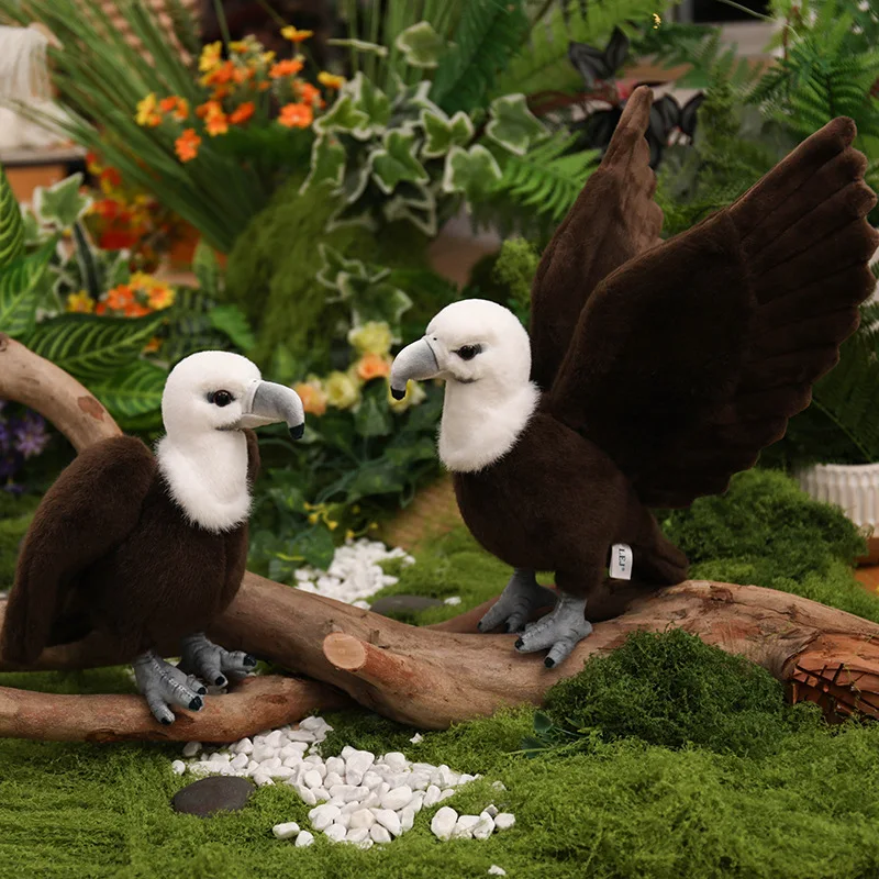 Vulture Stuffed Animal 25cm 27cm Flying Standing Choices Realistic Plush Bird for Office Display Holiday Souvenir Gift