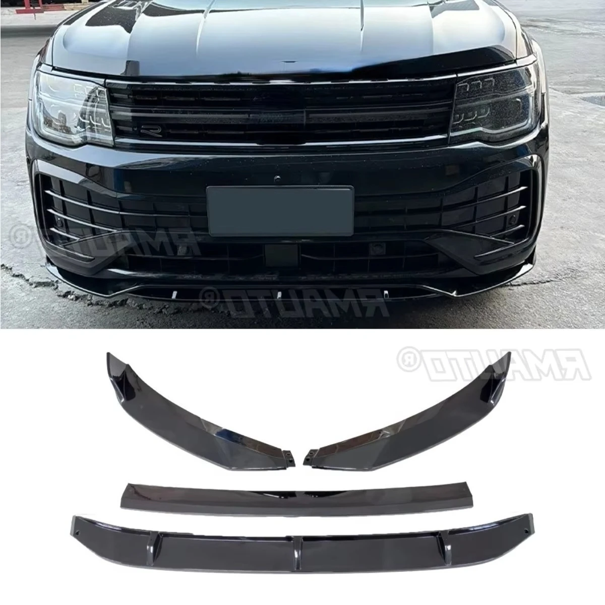 

Для Volkswagen Teramont X 2022-2024 автомобильный передний бампер, спойлер, диффузор для губ, модификация, защита бампера, защитная крышка