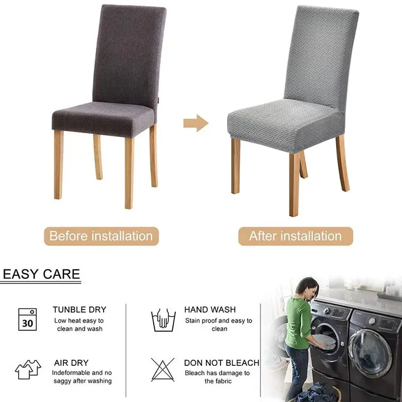 4/6 Buah Sarung Kursi Makan Melar Jacquard Pelindung Kursi Kepar untuk Ruang Tamu Hotel Ruang Makan Dapur Dekorasi Rumah