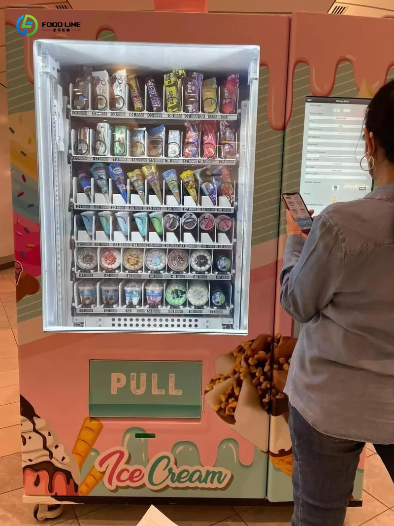 Automatic Frozen Food Vending Machine Elevator Vending Machine for Frozen Ice Cream Meat Dumplings With Touch Screen Customized