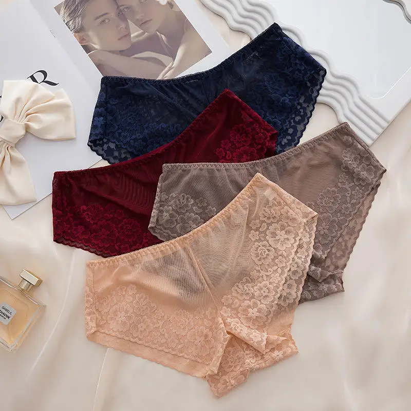 Culotte en dentelle taille متوسط صب نسائي، culotte مثير، sous-vêtements صب الحشو، culotte pour الكبار، tricoté uni tein