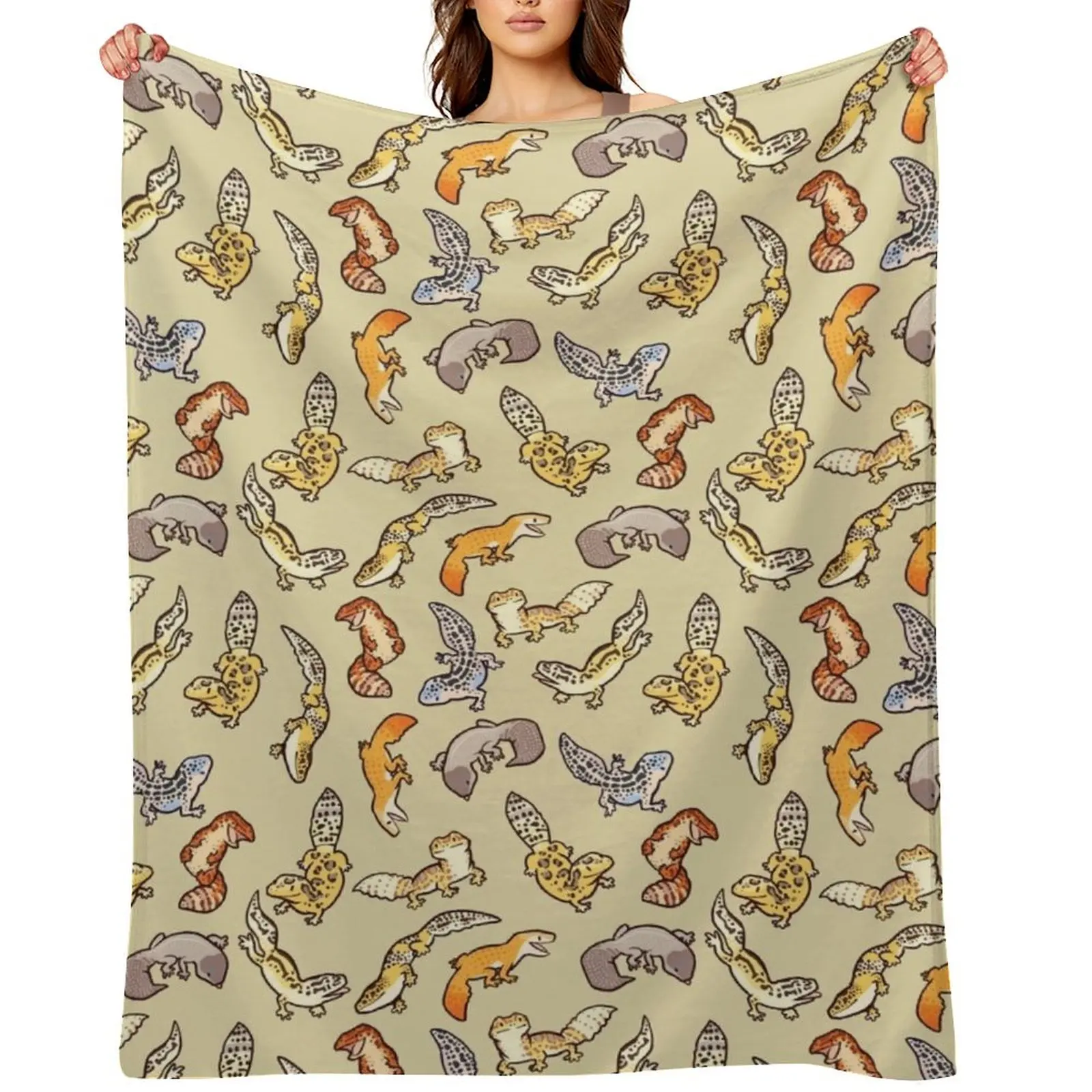 

chub gecko babies Throw Blanket Softest Custom cosplay anime Luxury St Blankets