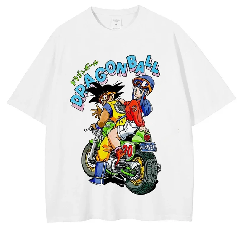 Hip Hop Streetwear Men Retro Dragon Ball Tshirt Japanese Anime T-Shirt Harajuku Summer Short Sleeve Cotton Casual Tops Tees