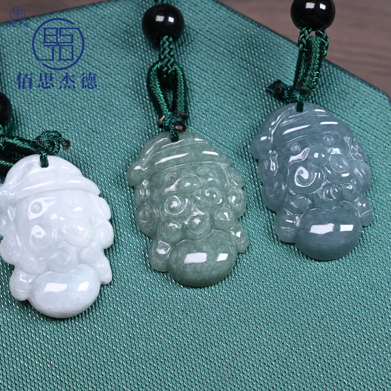 

Myanmar Jadeite Santa Claus Pendant Fashion Carved Amulet Real Jade Necklace Designer Vintage Accessories Gifts for Women