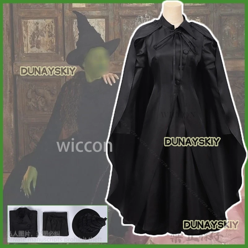

Фильм Wicked Elphaba Косплей Аниме Готическая Лолита Платье Костюм Ролевая Шляпа Ведьмы 2024 Новая Ролевая Игра Для Хэллоуина по индивидуальному заказу
