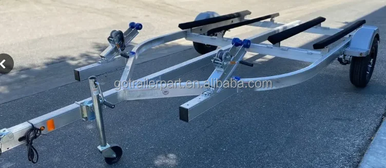 Dual Motorboat Boat Trailers 1000KG Payload Bunk Style Boat Trailers Single Axle Double Jet Ski Trailers