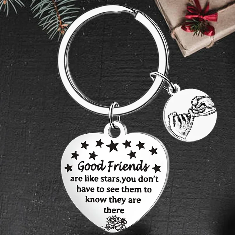 Cute Friendship Gifts Keychain pendant Good Friends are Like Stars Friendship key chain Best Friend BFF Birthday Gift