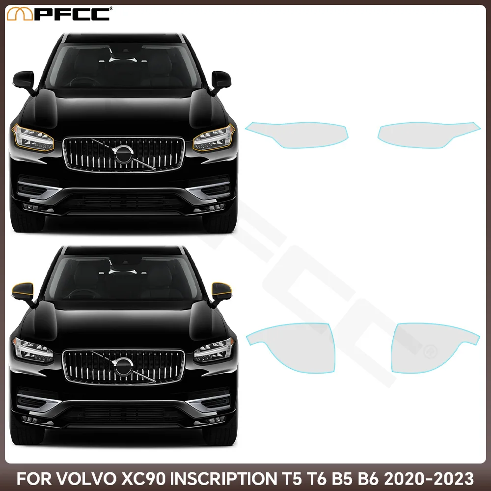 

For Volvo XC90 INSCRIPTION T5 T6 B5 B6 2020-2023 Headlight Rearview TPU Protection Film Pre-cut Clear PPF Anti-scratch Resistant