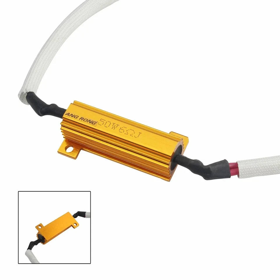 2x H11 H8 Load Resistors Wiring Harness Canbus Decoder For LED Headlight DRL Daytime Running Fog Light