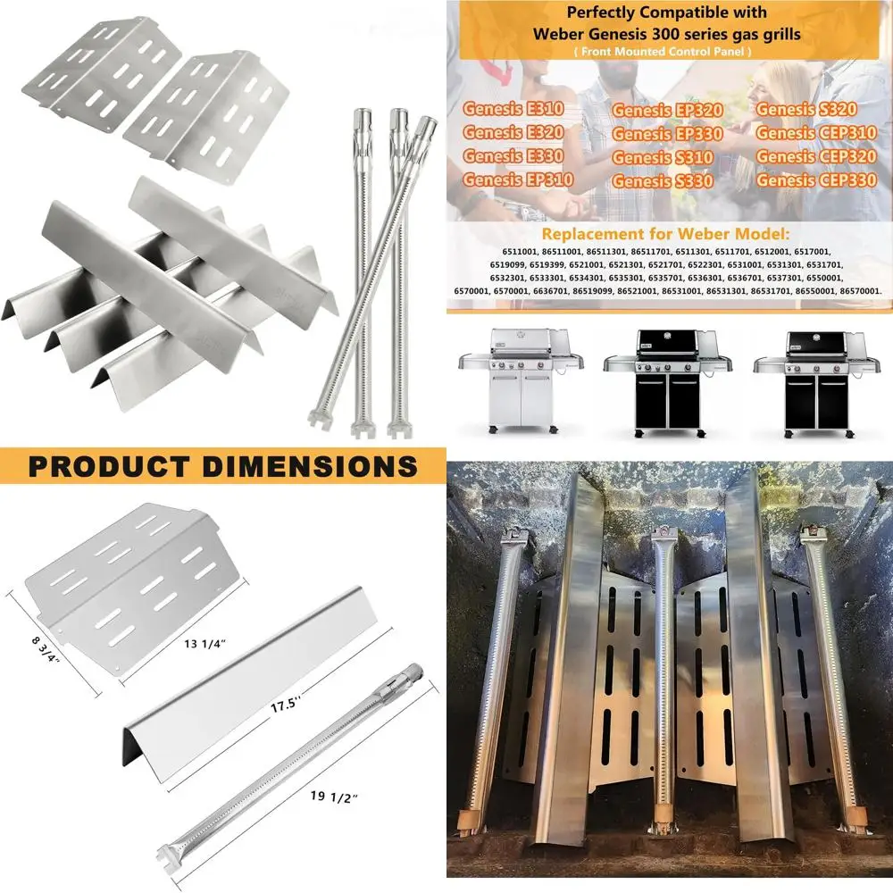 

Weber Genesis E310-E330 Series Stainless Steel Grill Parts Kit with Flavorizer Bars and Burner Tubes