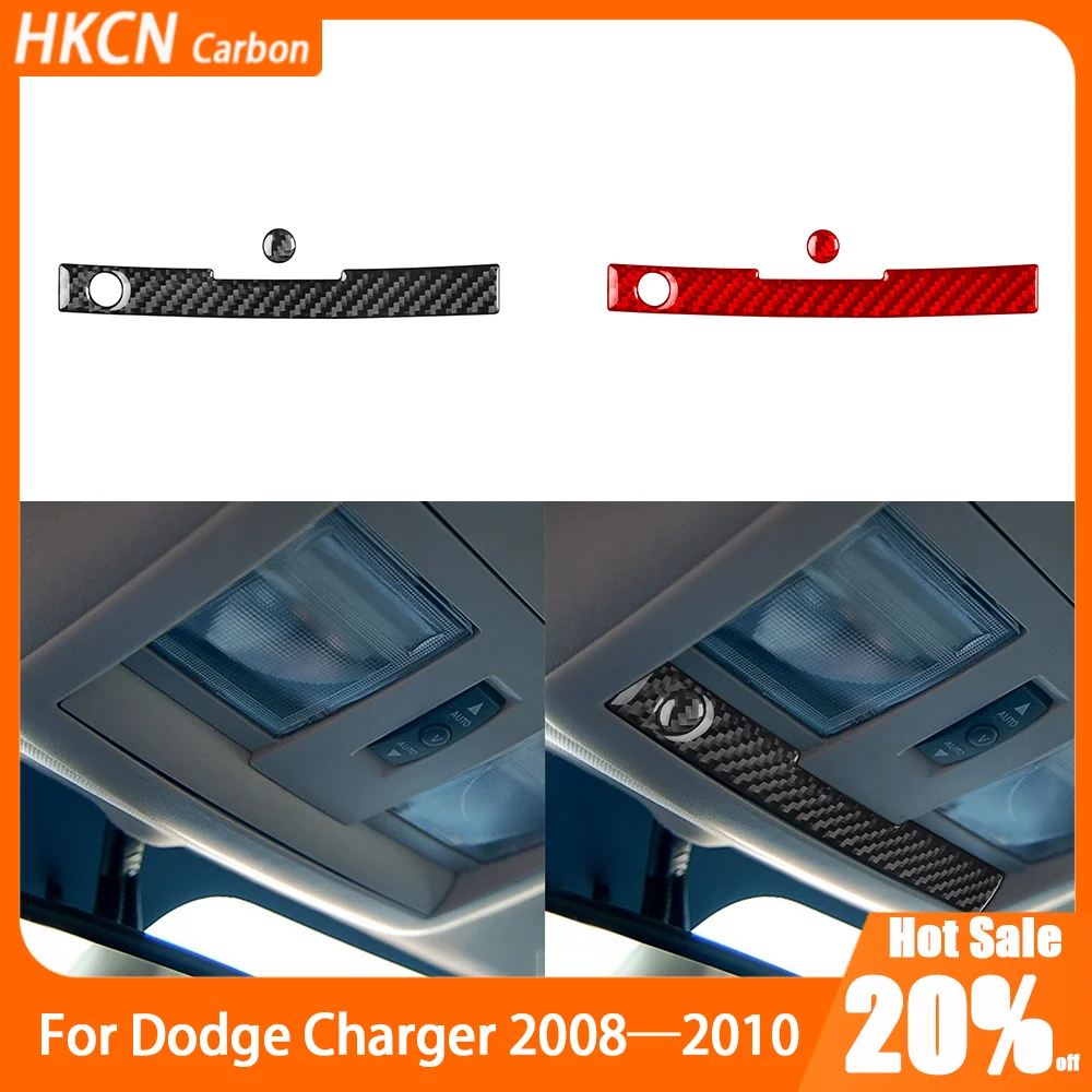 

Carbon Fiber Roof Reading Light Panel Decals Car Interior Accessories Cover Trim Modified Sticker For Dodge Charger 2008—2010
