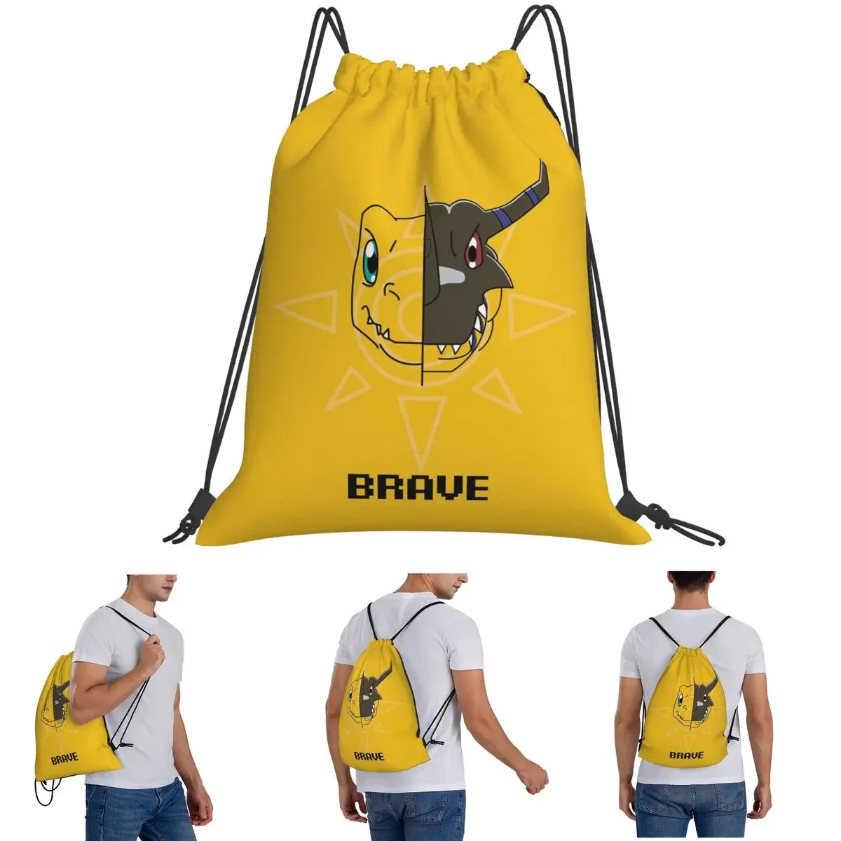 ดิจิมอน บราเว่กระเป๋าเป้สะพายหลังแฟชั่นแบบพกพาสายรัดกระเป๋าจิปาถะกระเป๋ากระเป๋าหนังสือสำหรับโรงเรียนท่องเที่ยว