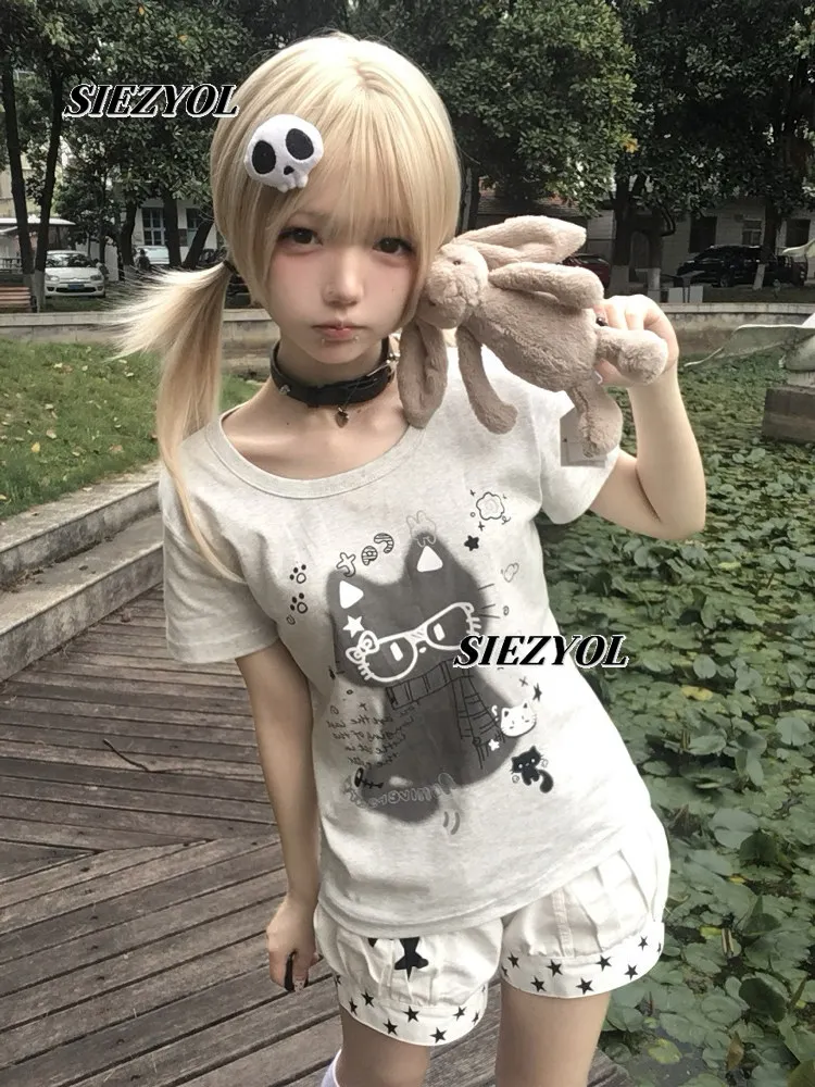 Summer New Original Design New Niche Cute Short T-shirt Sweet Beautiful Women Print Versatile Crew Neck Tops Kawaii Clothes