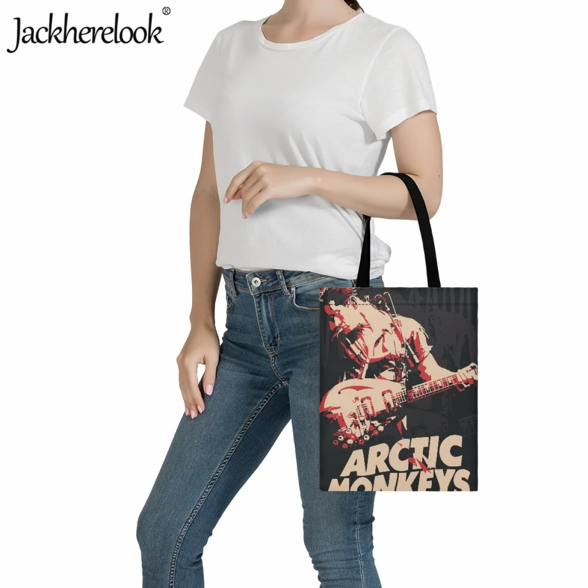 Jackherelook Arctic Monkeys Sound Wave Rock Band Women Shopping Canvas Shopper Classic Large Capacity Handbag Shoulder Bag Tote