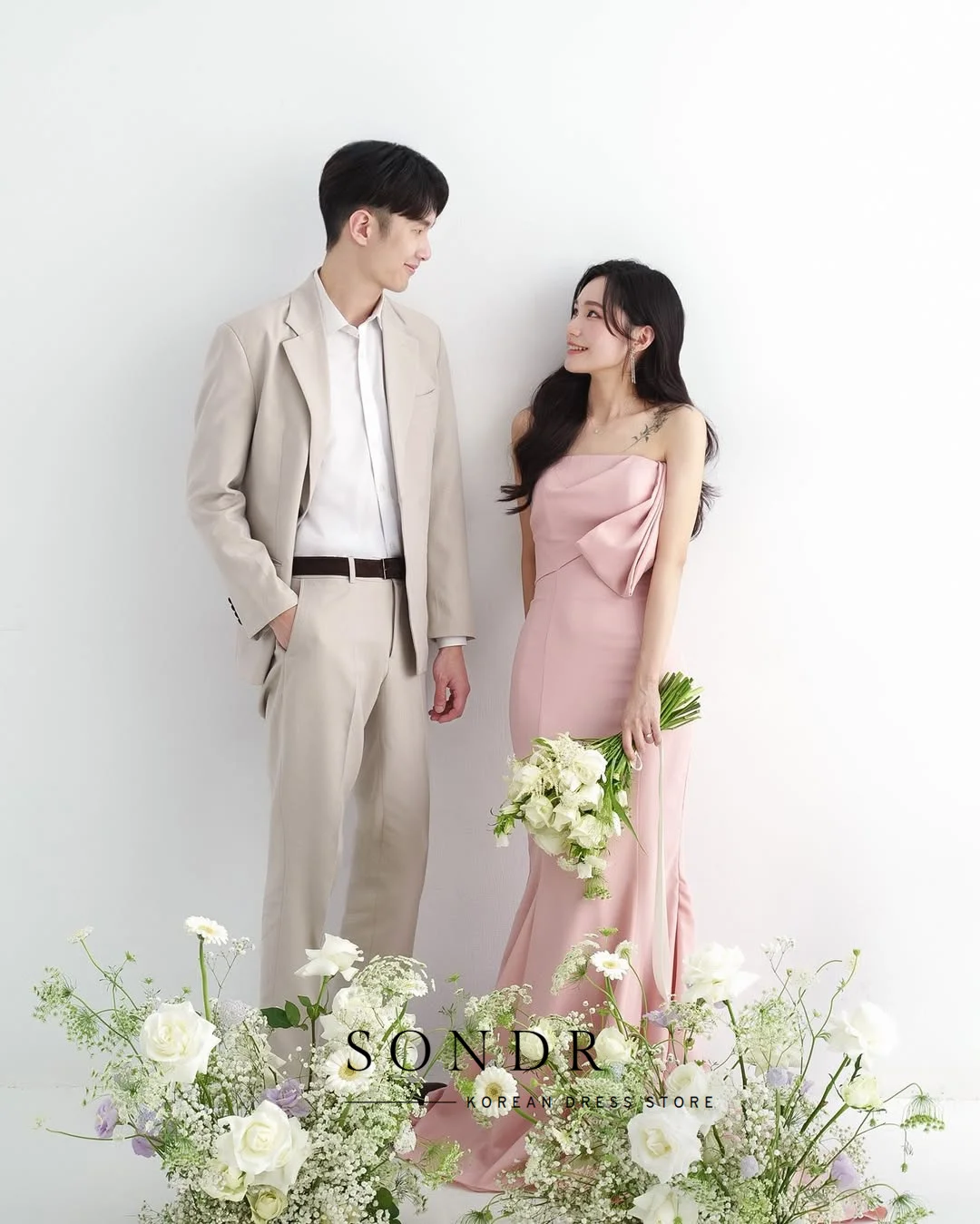 Sondr sirena rosa vestidos de novia coreanos sin tirantes personalizado vestido de sesión de fotos nupcial vestidos de recepción de boda 2025