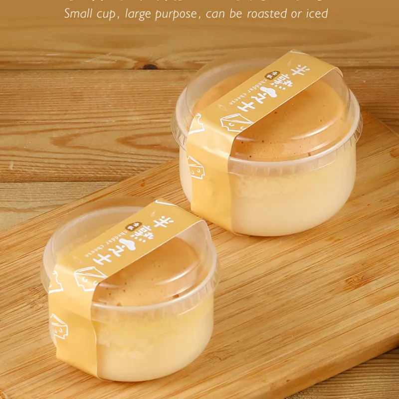 

50pcs Net red pudding cup creative plastic disposable ice cream cup baking packaging dessert cake samll cup with lid 130ml 170ml