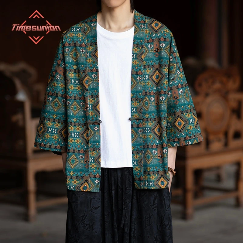 

Vintage Kimono Streetwear Traditional Print Cosplay Cardigan Shirt Haori Women Men Harajuku Japanese Yukata Robe Samurai Clothes