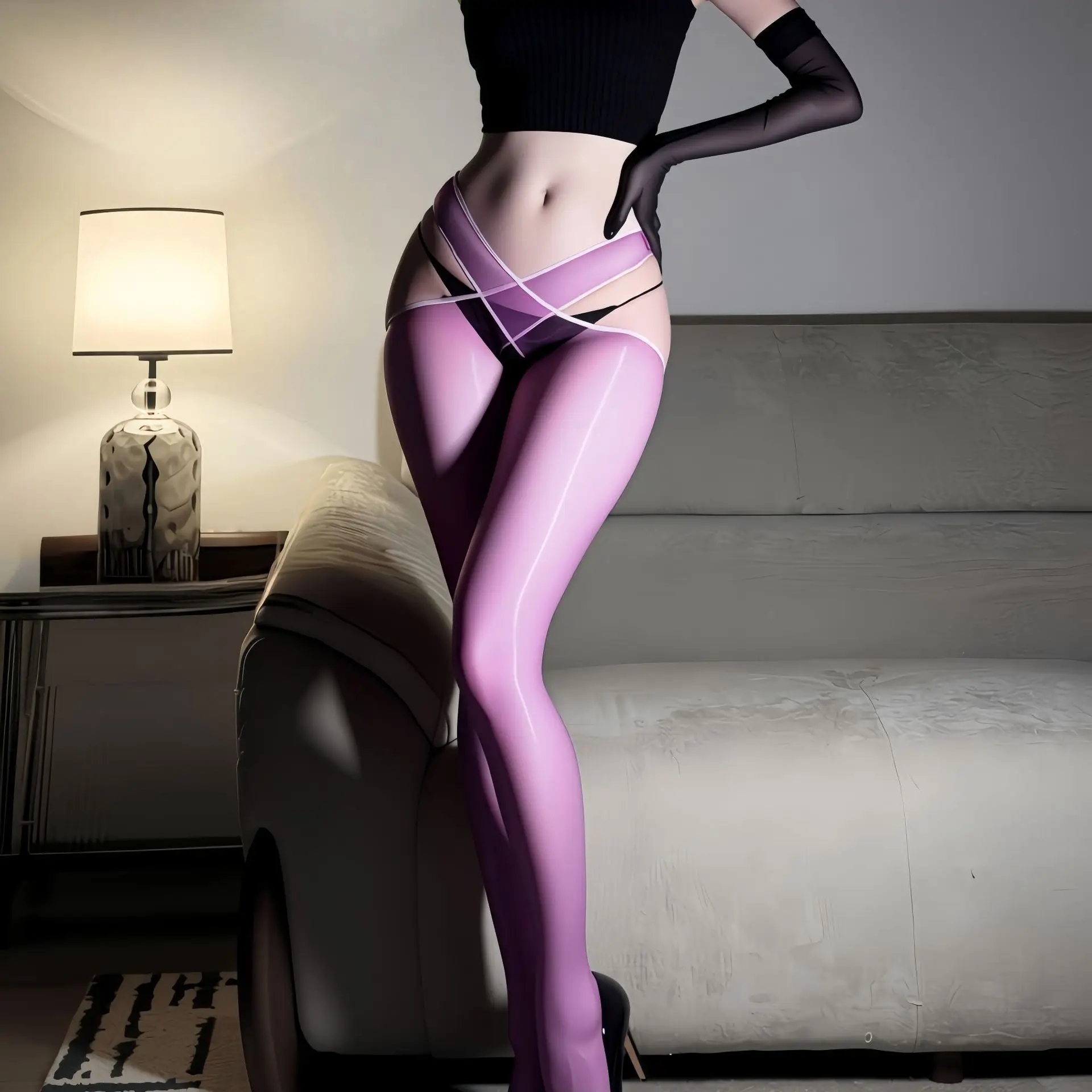 New Sexy Aurora Crossed Stockings Sexy Glossy Pantyhose Transparent Glossy Hollow Out Pure Desire Charming Smooth For Woman KWTZ