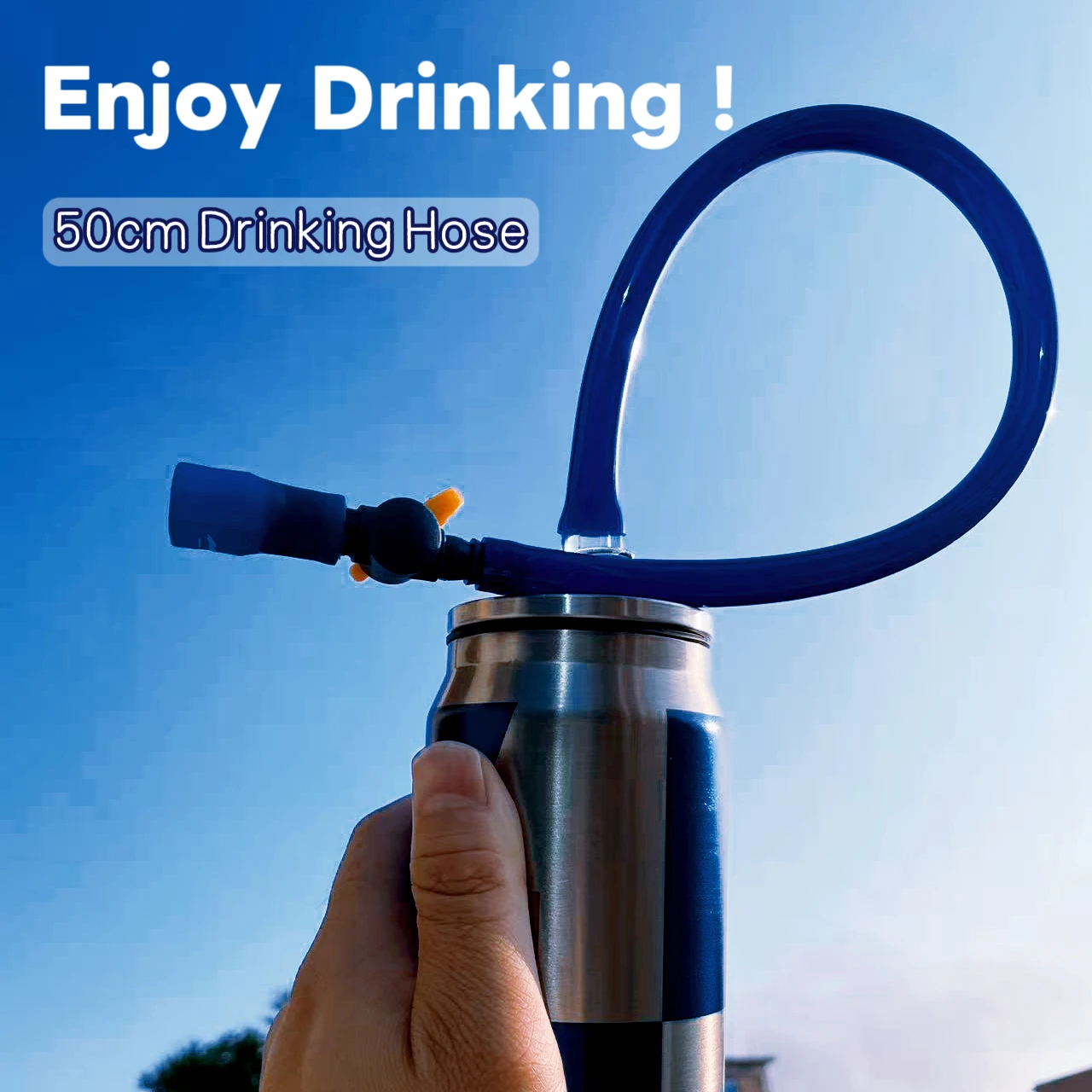 Termos 500ML dengan Selang Panjang untuk Hidrasi Balap, Minum Air, Baja Tahan Karat 304, Menjaga Dingin, Bersepeda, Mendaki, Berkemah, Tumbler