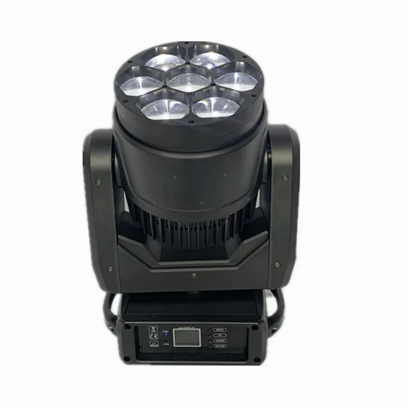 Professional 7X40W Zoom LED Stage Light Moving Head Wash Light with Bee Eyes Effect Separate LED Control for DJ Equipment